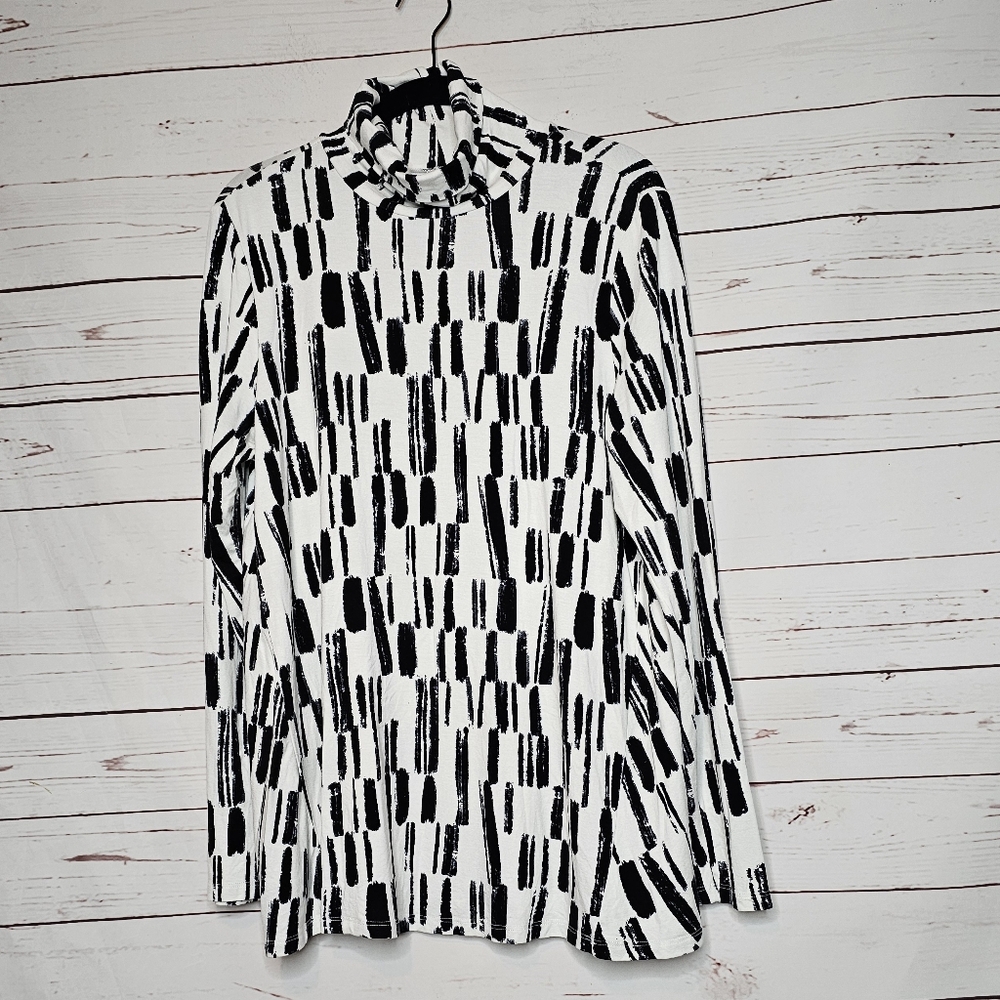 Wynne Layers Painted Stripe Butterfly Turtleneck